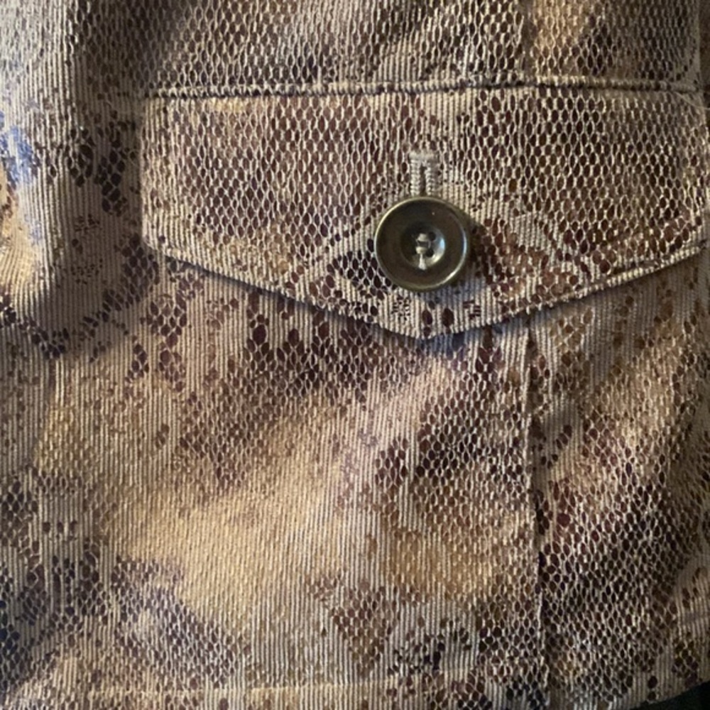 Linear Button Front Jacket Snakeskin Lace Print W… - image 8